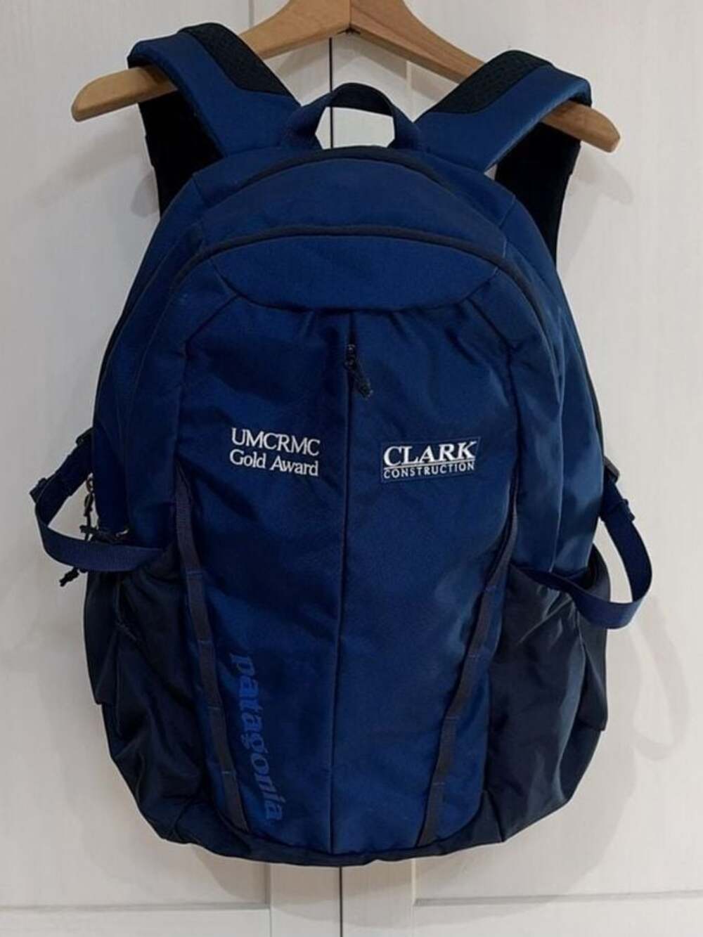 Patagonia Refugio 28L Backpack Navy Blue Custom Embroidered Clark Construction